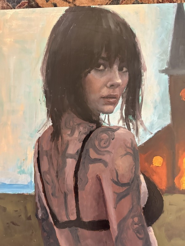 Original Oil Painting Gothic Rebel Series, Ready to Hang 16x24 inch gallery