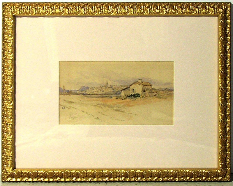 Original Miles Birket Foster A Home & The City of Frejus, France