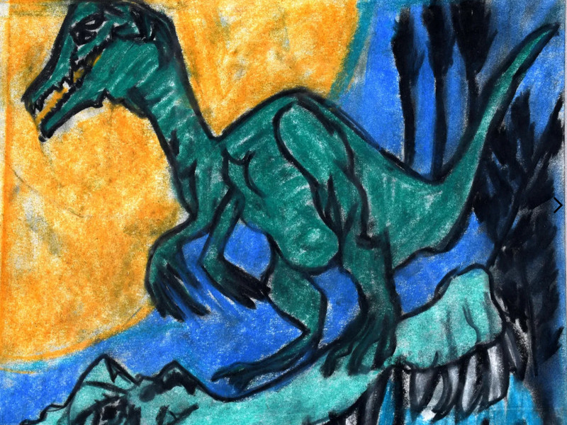 Ike Morgan Dinosaur and Alligator Outsider Self Taught Original Art gallery