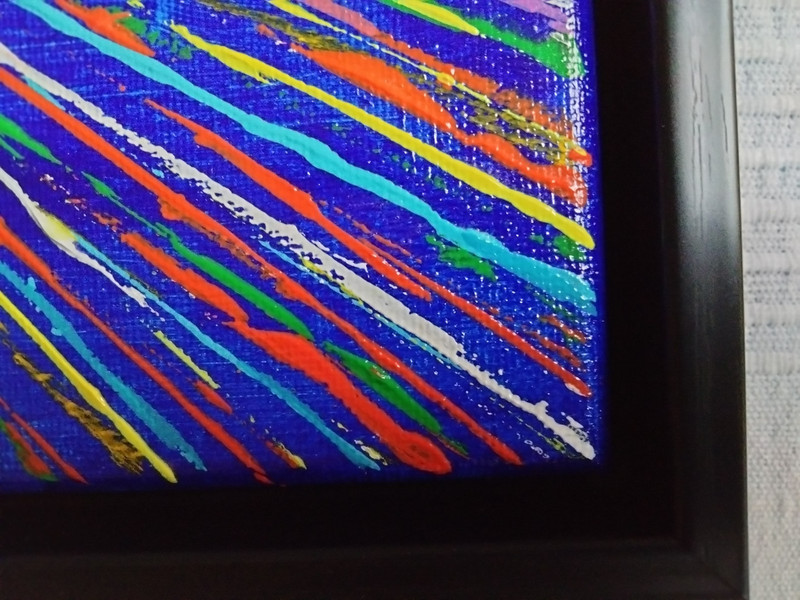 Framed Original Hand Painted Acrylic Painting on Stretched Canvas 13"x10"x1.3" gallery