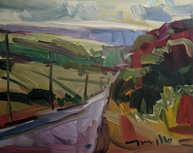 20×16 LANDSCAPE COUNTRY MOUNTAIN HILLS ROAD JOSE TRUJILLO
