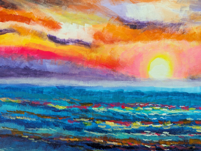 Beach Painting Sunset Seascape Landscape Contemporary Modern Art Samantha McLean gallery