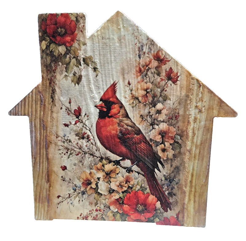 Bird Painting on 9×9″ wood panel by a Local Artist – Just Made Very Nice!