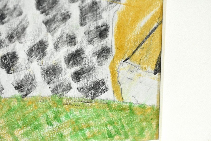 Samiro Yunoki " Izu House " Pastel Pencil Painting Size H 15.5 x W 11.8 in gallery