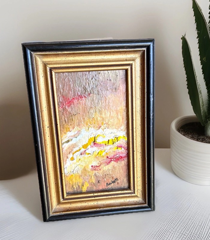 Small Oil Painting Daniel Beckett “The Making Of Gold” Art Size 7 in X 4 in