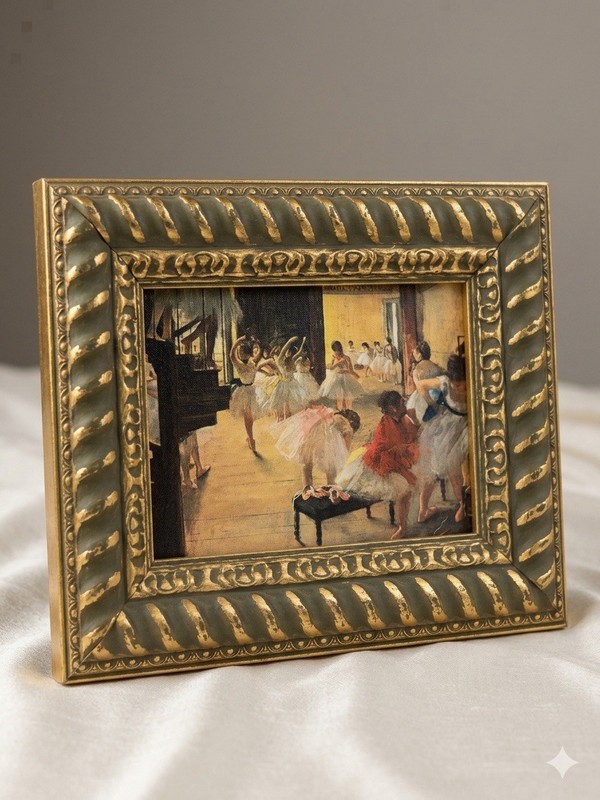 Edgar Degas The Dance Class Framed Canvas Print Ornate Gold Gilt Ribbon Frame