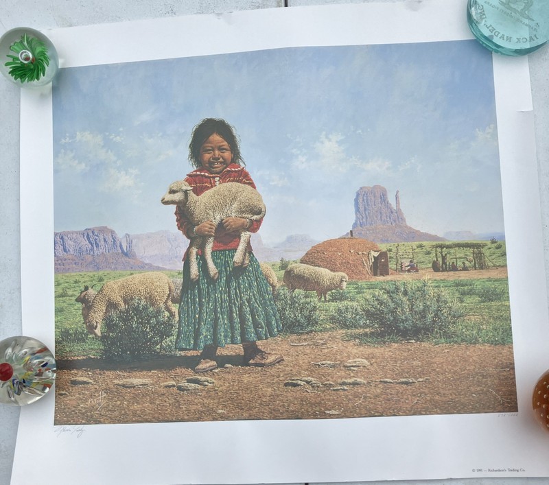 Marvin Toddy (M. Toddy) Signed & Numbered Navajo Art Print – Girl -878/1000 P151