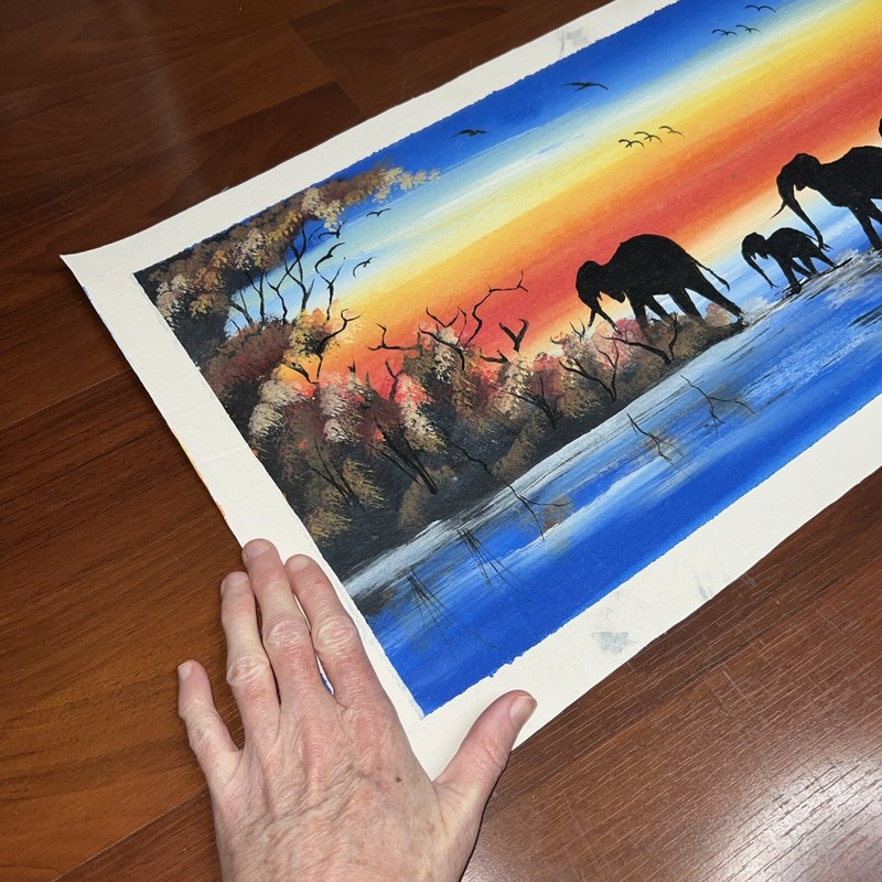 AUTHENTIC African Elephant Painting (NOT a Print) Original African Art UNFRAMED gallery