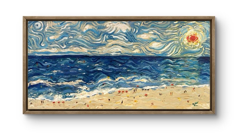 Beach 12×24 Original Van Gogh Landscape Signed Home Design