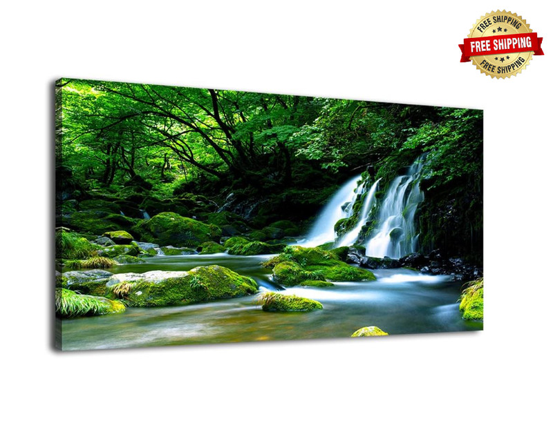 Arte De La Pared 1 Piezas Cascada Lienzo Impresión Pinturas De Paisajes NUEVO US