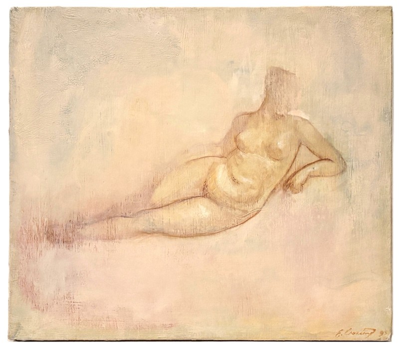 ELISA CROSSING 20/21st c. Canberra Australia OIL PAINTING Female Nude Study #3