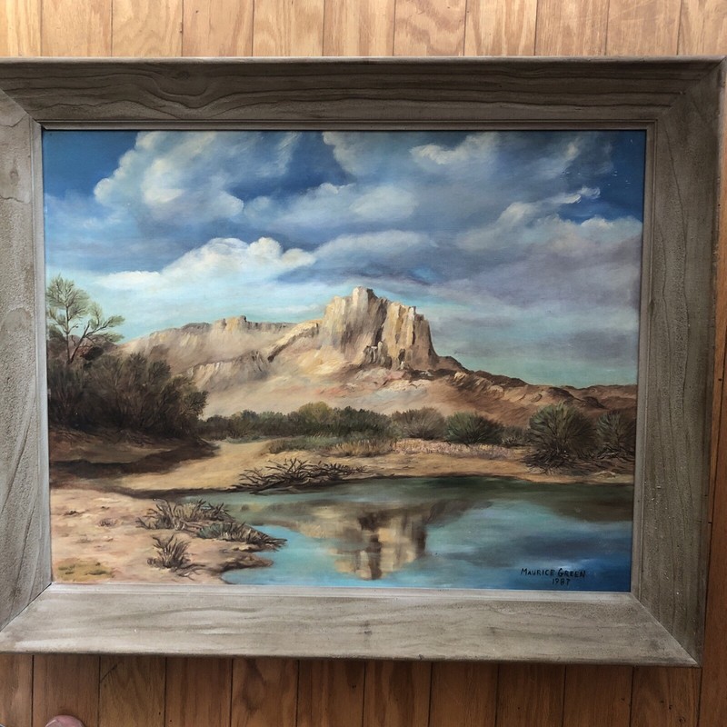 Maurice Green New Mexico Artist Arizona landscape 1987 oil painting