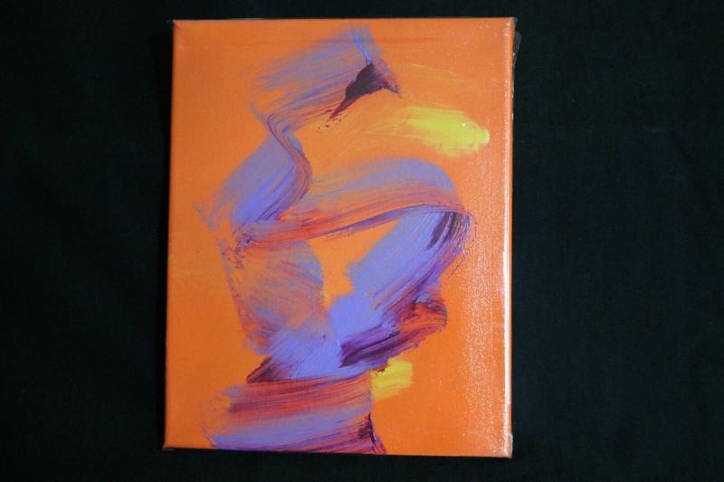 Animal Art Elephant Trunk Painting on Canvas Abstrac Orange Profits to Charity
