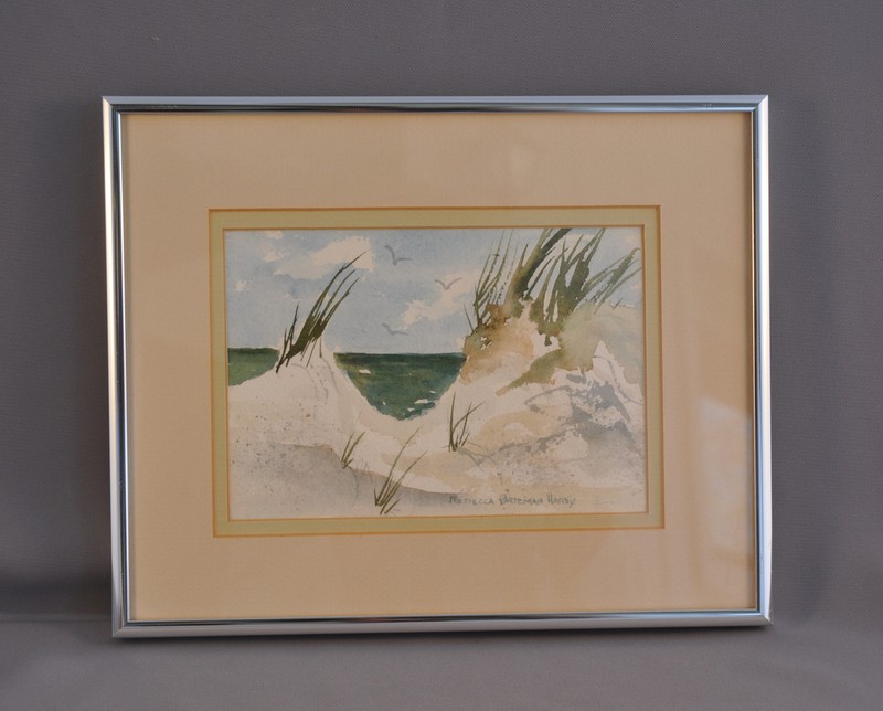 REBECCA BATEMAN HARDY – WATERCOLOR SAND SEASCAPE – JACKSONVILLE BEACH – FLORIDA