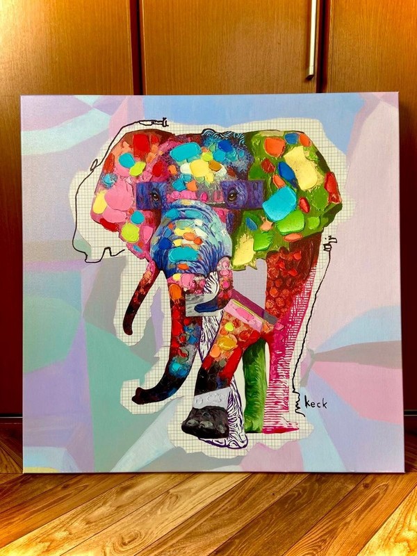 KARE Touch Picture Elephant Canvas Wall Art Relief Texture Discontinued USED