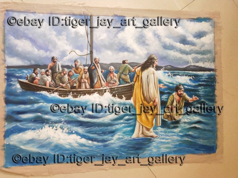 Christ Walking on Water Sea Christianity Monotheism Jesus Helps St. Peter Church