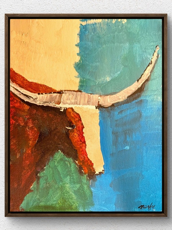 Original Expressive Animal Painting 11×14 Signed Acrylic Canvas Home Decor A171