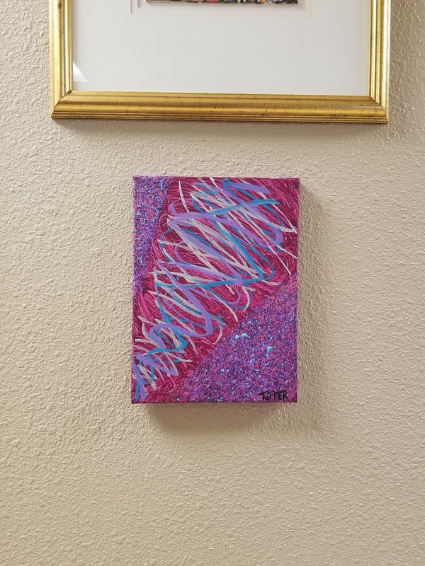 Original Acrylic On Canvas Abstract Tornado Twister Painting Signed Toffer gallery