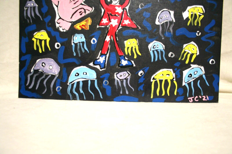 JELLYFISH KIKEE BLUE & DISCO Jr CHARLIE FAST OUTSIDER POLITICAL FOLK POP ART gallery