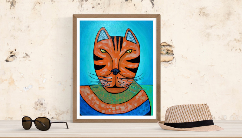Painting Cat Original Signed Art Espionage Deep State MI6 Spy Cats Carla Dancey gallery