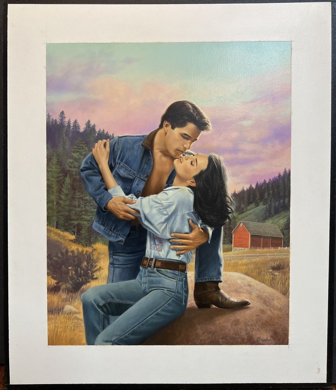 George A. Bush Original Oil Painting Art , Love Swept "ANGELS SING" Bantom 1989 gallery