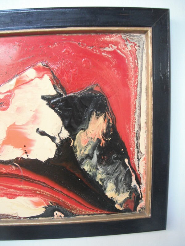 1960's Abstract titled "Red Mountain" 21x15 inches gallery