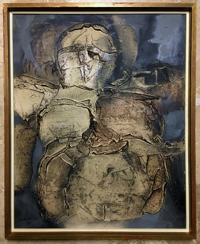 MID-CENTURY OIL Painting ~ EUROPEAN AVANT GARDE ~ 1960s Abstract LISTED ARTIST