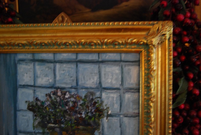 FRAMED SIGNED ORIGINAL OIL VIOLET FLOWERS ON POT A STILL LIFE ARTIST HECTO VIDAL gallery