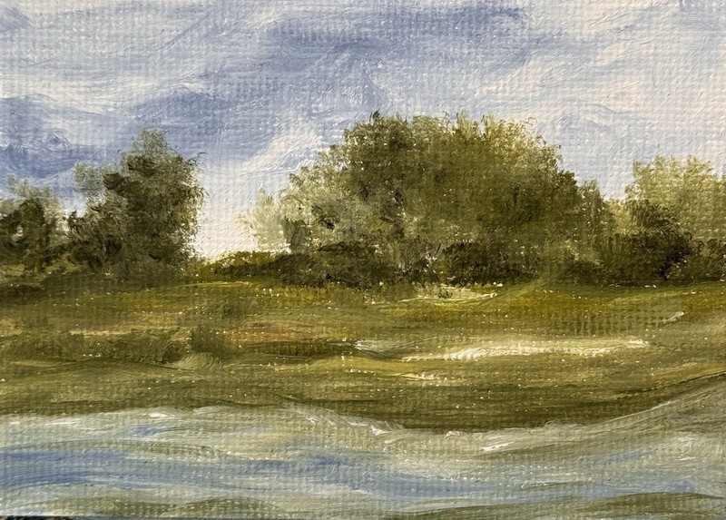 ACEO Original Oil Painting Landscape ATC Art Card Nature Abstract by Emmer Plaxe