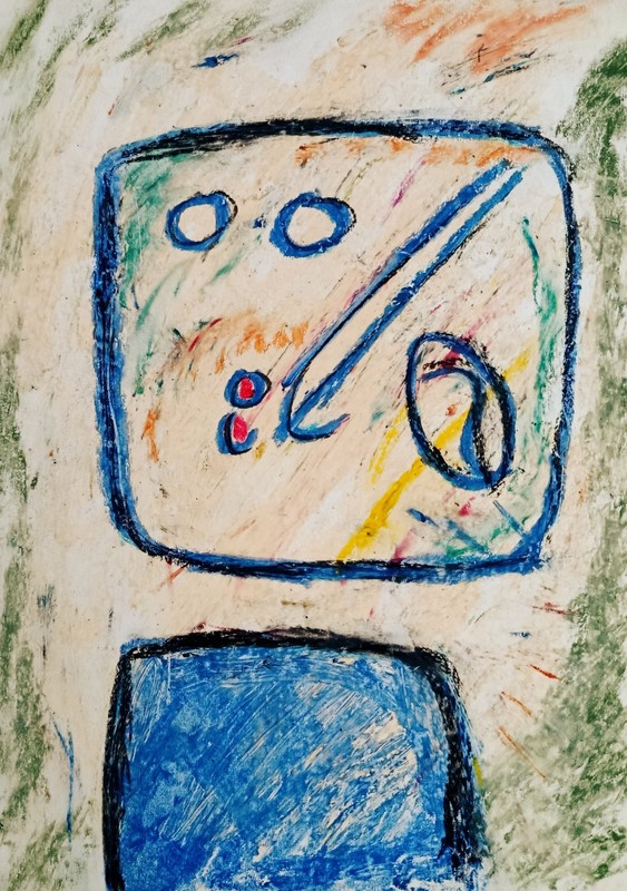 Portrait – Abstract Modern Art – Oil Chalk A4 Paper – Modern Art