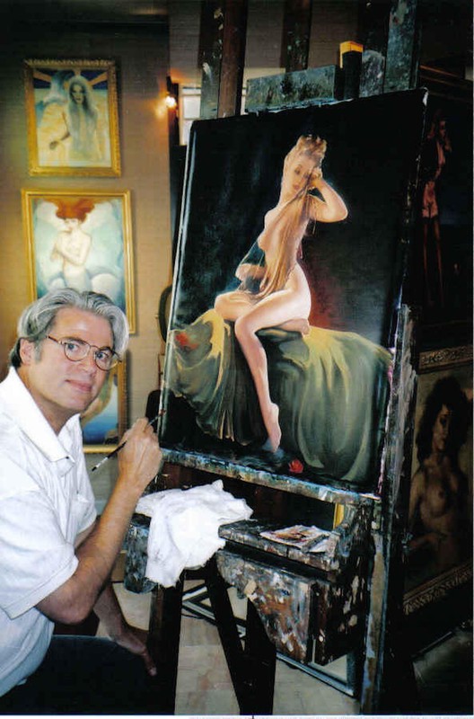 Gil ELVGREN Pinup TEACHER Original Painting UPSKIRT Pin-Up Garters Stockings gallery