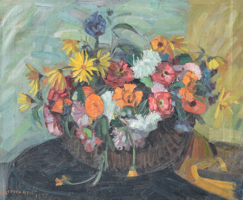Luise Kornsand 1876-1972 Karlsruhe/painting 1930 large still life flowers Berlin