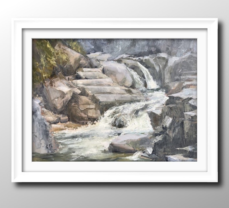 Original Oil Painting Granite Falls Ladder PNW Artist Framed 12×15” Signed New