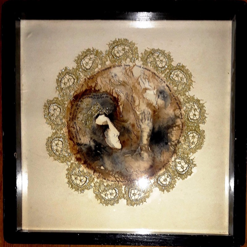 ALBERTO GIRONELLA 18" x 16” MIXED MEDIA GOUACHE INK ON PAPER PAINTING gallery