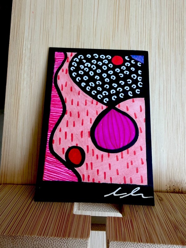 Original ACEO Abstract Art – Exploring Shapes No. 6 - OOAK Mixed Media Artwork gallery
