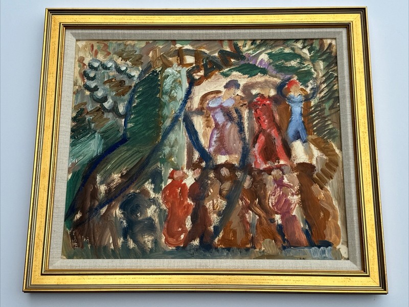 Jo Cain PAINTING WPA ARTIST FAMOUS AMERICAN REGIONALISM MODERNISM URBAN STREET gallery