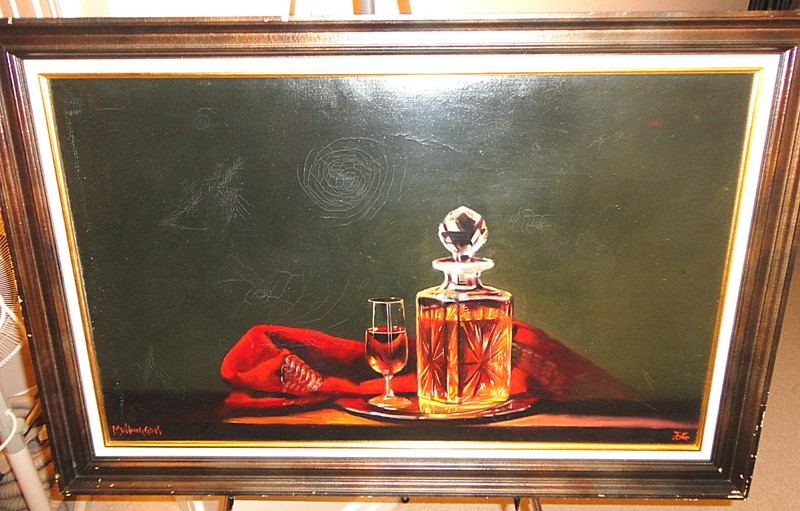Hennessy Cognac Original Oil Prohibition Speakeasy Mancave Signed MW Huggins