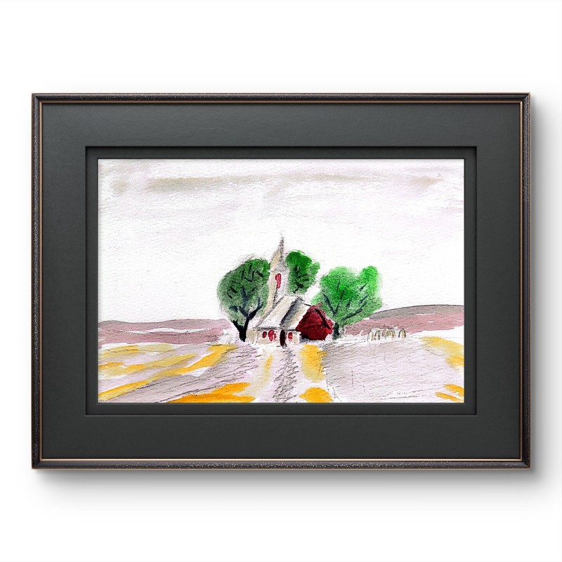Contemporary Landscape Expressionist Original Painting Watercolor 5x7 gallery