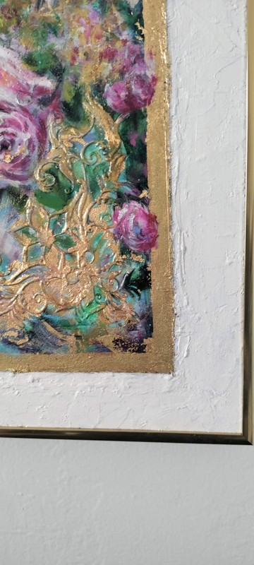 Original Expressionist Golden Tropical Flamingo 18 x 24 Framed Oil Painting gallery