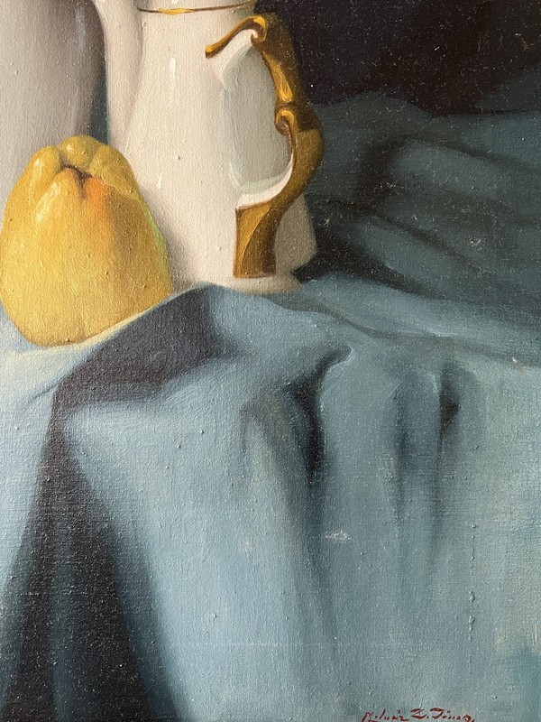 János Zoltan Molnár, Hungarian, Still-life. Oil on canvas, Flowers and fruit gallery