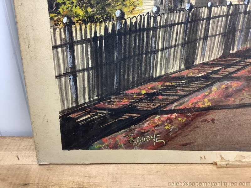 Drawing Colored Pencil Charcoal Quaint American Town Picket Fence State Building gallery
