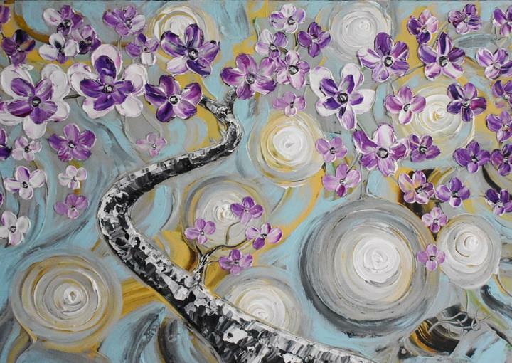 2013 ORIGINAL LARGE CONTEMPORARY COLORFUL OTO PAINTING FLOWERS ENTITLED "DREAM" gallery