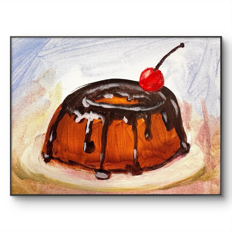 Original Abstract Expressionism 8×10 Cake Signed Food Kitchen Art Home Decor 162