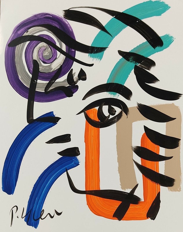 Original Peter Robert Keil abstract oil painting 22 1/4” (56cm) X 28.5” (72cm)