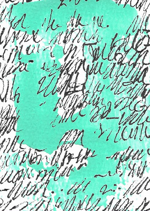 ACEO ATC CARD «Letters 70» REASOR Original Abstract Painting 2.5×3.5