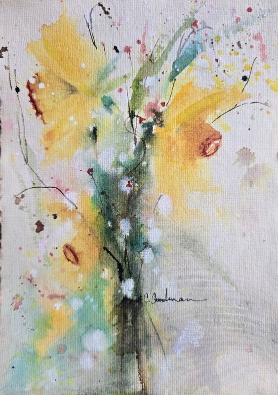 Original Signed Watercolor Painting. Floral. Daffodils. Jonquils. Wall art.