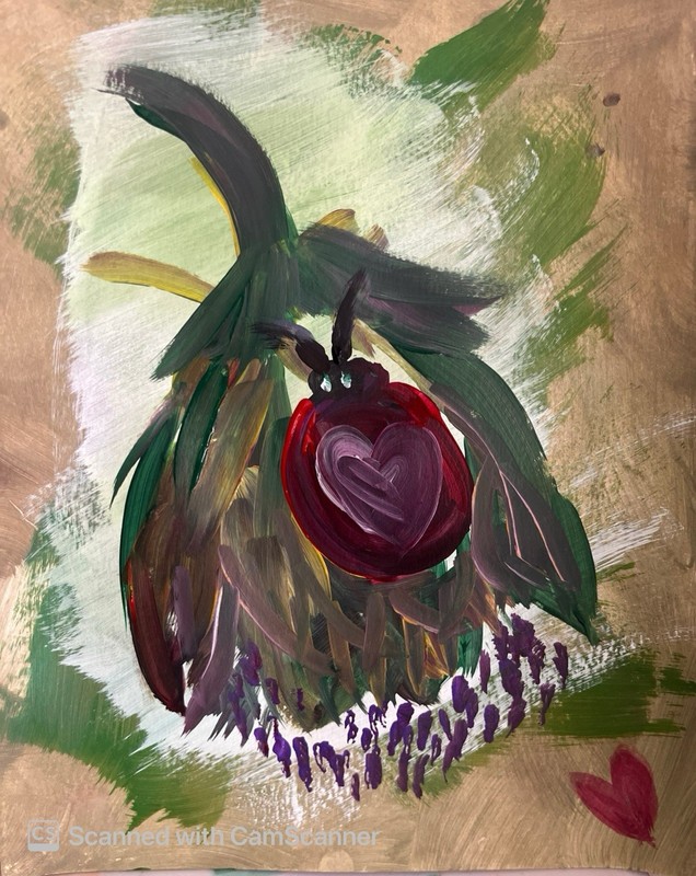 BLESSED#916 Lady Bug Original Art 14x11 Paper Modern Abstract gallery