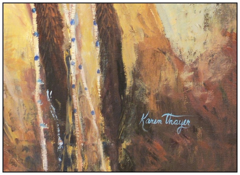 Karen Thayer Original Oil Painting On Canvas Portrait Native American Signed Art gallery