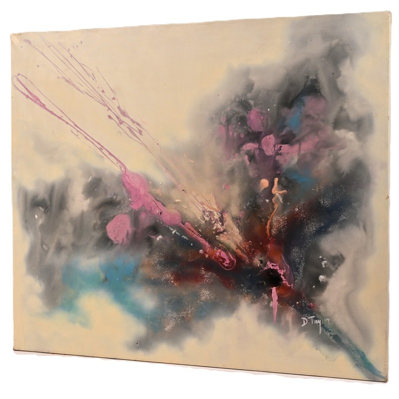 TAYLOR Original Vintage Signed Figurative Abstract Contemporary Gallery Painting gallery