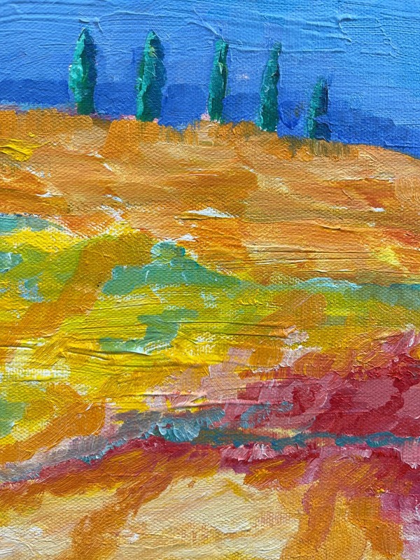 Impressionist Italian Landscape Tuscany Oil Painting Signed gallery